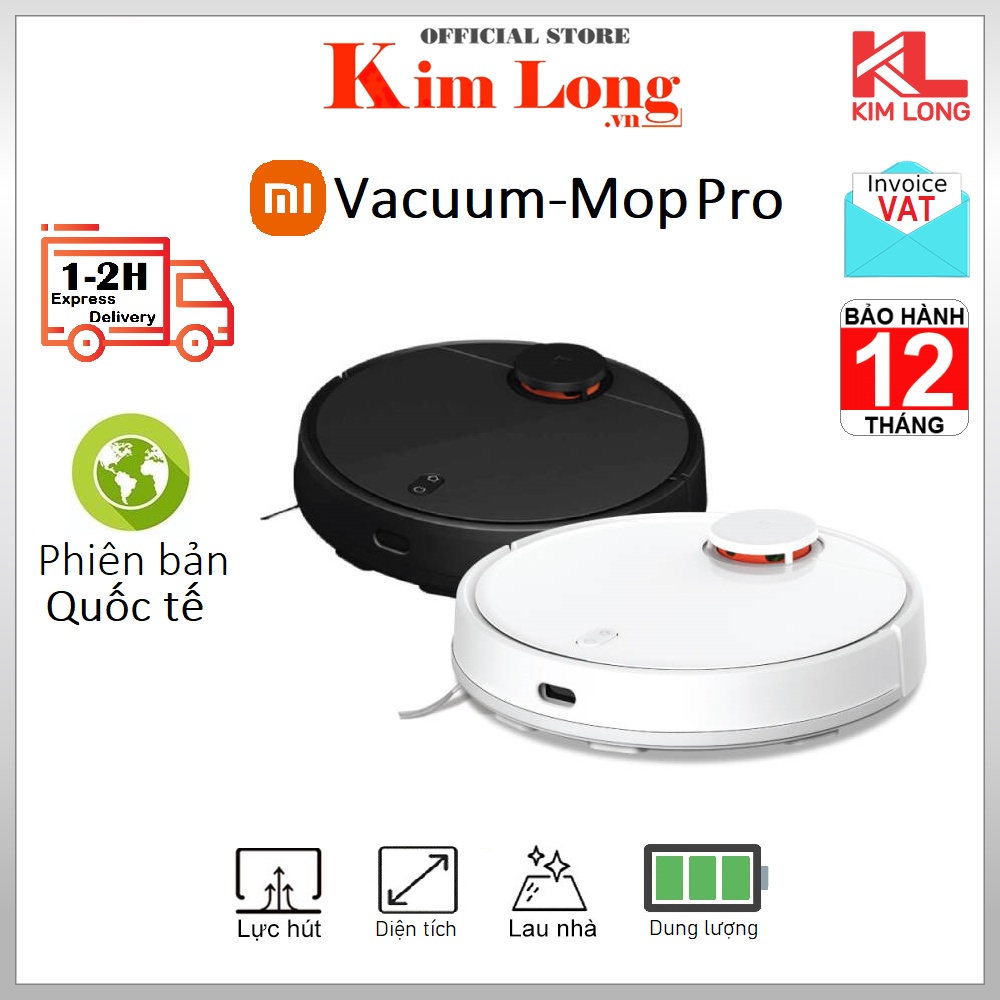 Máy hút bụi lau nhà Xiaomi Mop 2 Pro I Mop Pro Mi Robot Vacuum Bản Quốc Tế - Bảo hành 12 tháng