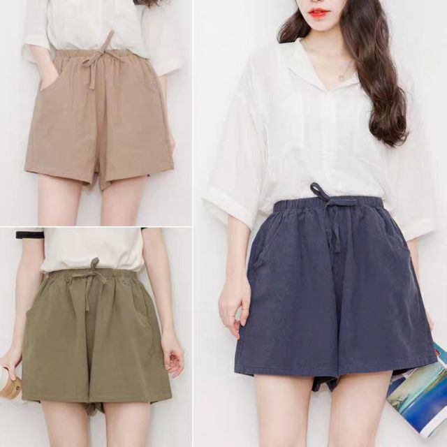 [FREESHIP] Quần đùi quần short nữ cạp chun dây rút nhiều màu đẹp