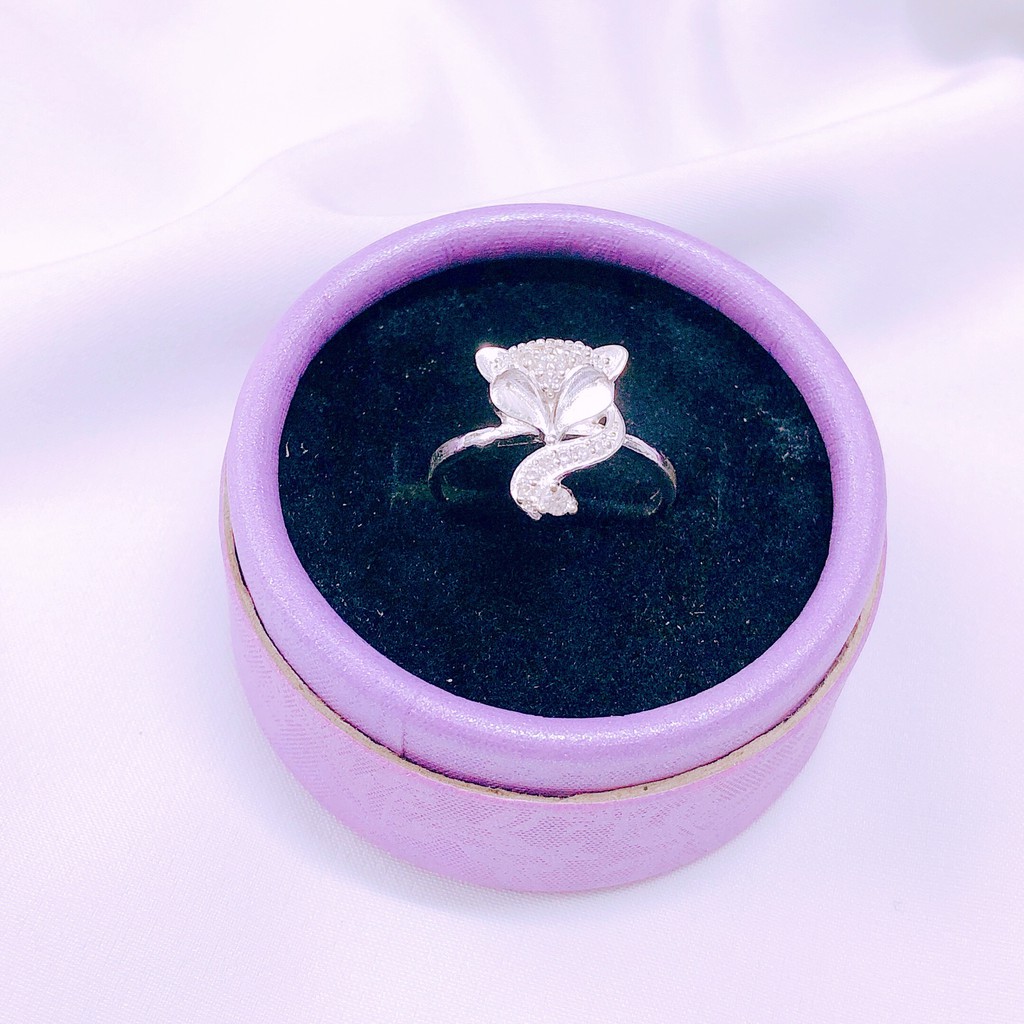 Nhẫn hồ ly bạc thật cầu may mắn tình duyên ms02/ Trang sức bạc JQN cam kết chất lượng kèm bảo hành
