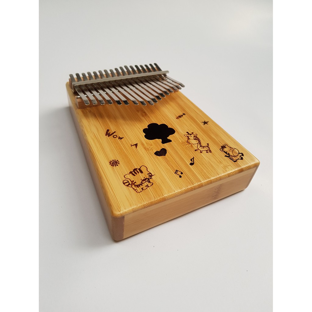 [Rẻ vô địch] Đàn kalimba 17 phím Cartoon Full phụ kiện gỗ Mahogany