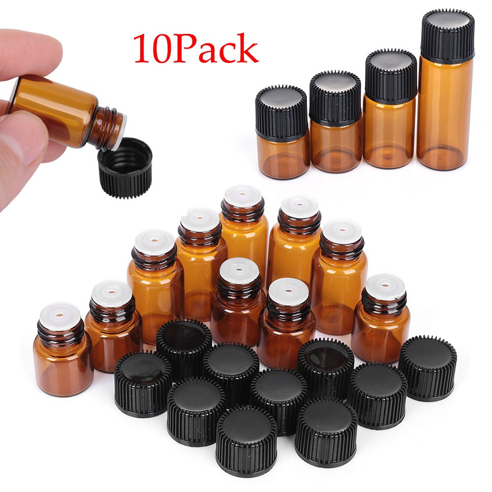 Lọ Đựng Tinh Dầu Mini Có Nắp Thủy Tinh Thiết Kế Di Động Tiện Dụng