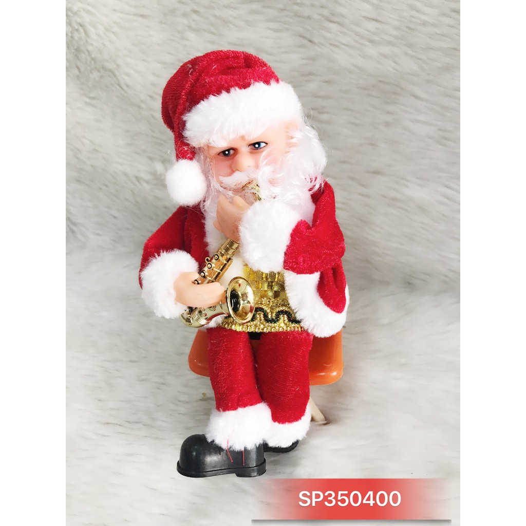 Ông già Noel pin cầm đàn Accordion và kèn sắc xô , CX-620