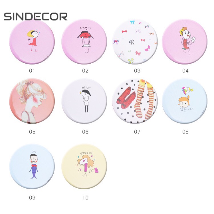 Gương trang điểm mini siêu cute - gương mini cầm tay bỏ túi Hàn Quốc tiện lợi Sindecor - SI02