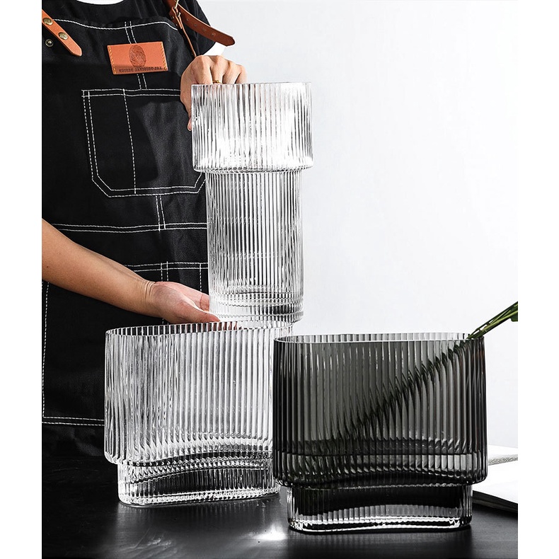 BÌNH THỦY TINH CẮM HOA MIỆNG RỘNG , LỌ HOA TRANG TRÍ NHÀ CỬA TIMEDECOR