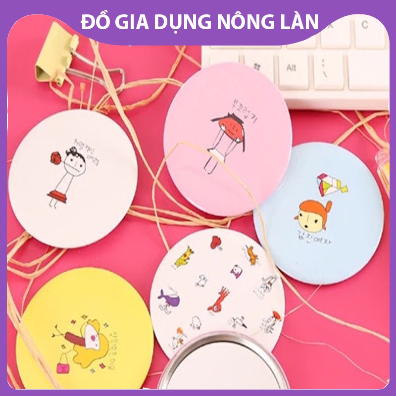 Gương mini cầm tay dễ thương phong cách Hàn Quốc, gương trang điểm NL Shop