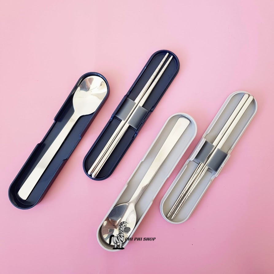 Bộ muỗng đũa Locknlock inox kèm hộp nhựa nhỏ gọn HPL105