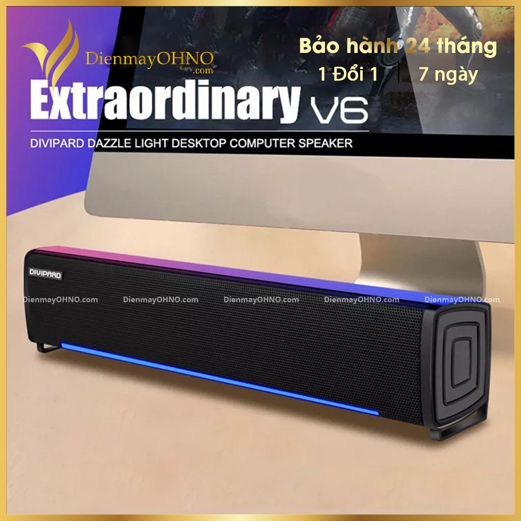 Loa Máy Tính Để Bàn Chính Hãng DIVIPARD V6 Loa Máy Vi Tính PC Để Bàn Led RGB Cao Cấp - Điện Máy OHNO