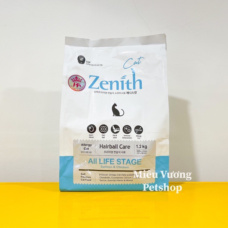 Hạt mềm Zenith nguyên túi 1.2kg chống búi lông cho mèo