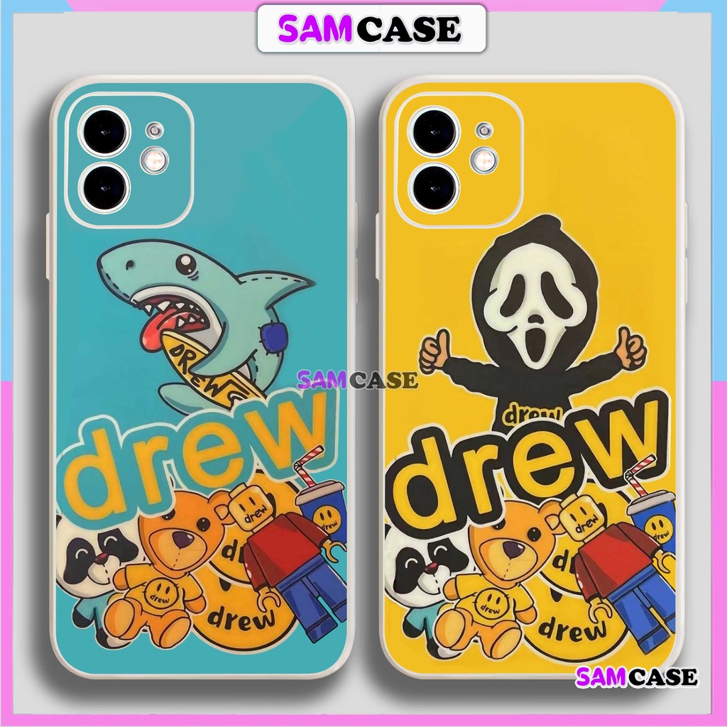 Ốp lưng iPhone 6/6s/7/8/X/XS/11/12/13/14 Pro Plus Max viền vuông chống sốc bảo vệ camera silicon mềm hình Drew27-1