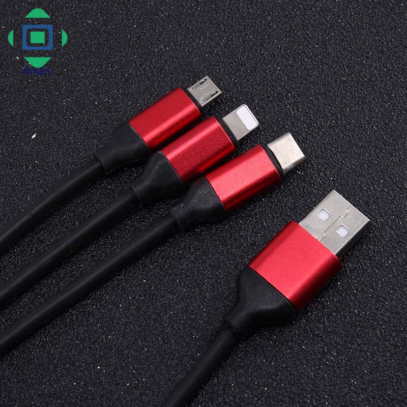 Cáp sạc truyền dữ liệu USB loại C 1.2m 3 trong 1 cho iPhone Samsung Xiaomi nhiều màu lựa chọn | BigBuy360 - bigbuy360.vn