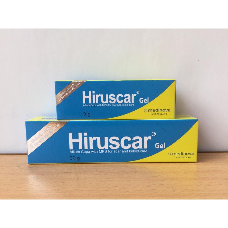 HIRUSCAR GEL [Tuýp 5g/20g] - Gel cải thiện sẹo vừa, sẹo lõm, sẹo thâm, giúp da mềm mịn