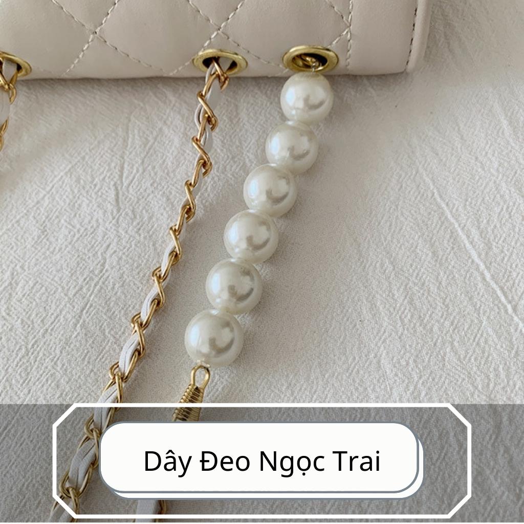 Túi Xách Đeo Chéo Nữ Đi Tiệc Dây Đeo Móc Khóa Phối Ngọc Sang Trọng  HARA Túi Xách