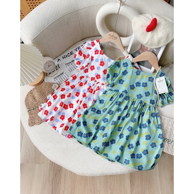 Váy Bé Gái ❤️V0050❤️Chất đũi lạnh siêu mềm mượt thiết kế dây lưng Đan chéo. Đầm hoa xinh