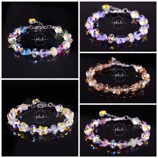 Vòng tay pha lê bướm màu s08mm - tròn dẹp được thiết kế từ pha lê swarovski