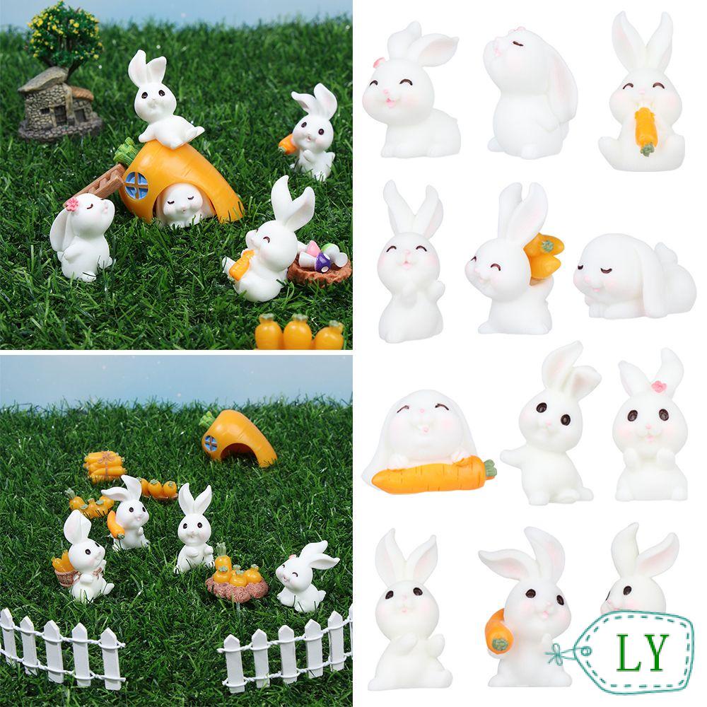 Đồ trang trí Ngôi Nhà Cà Rốt Thỏ Mini Bằng Nhựa Resin Màu Trắng Dễ Thương Trang Trí Tiểu Cảnh
