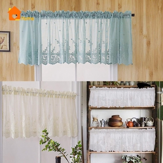 [Nanaaaa] 130x41cm Thêu Ren Nhà Bếp Rèm Ngắn Cửa Sổ Valance