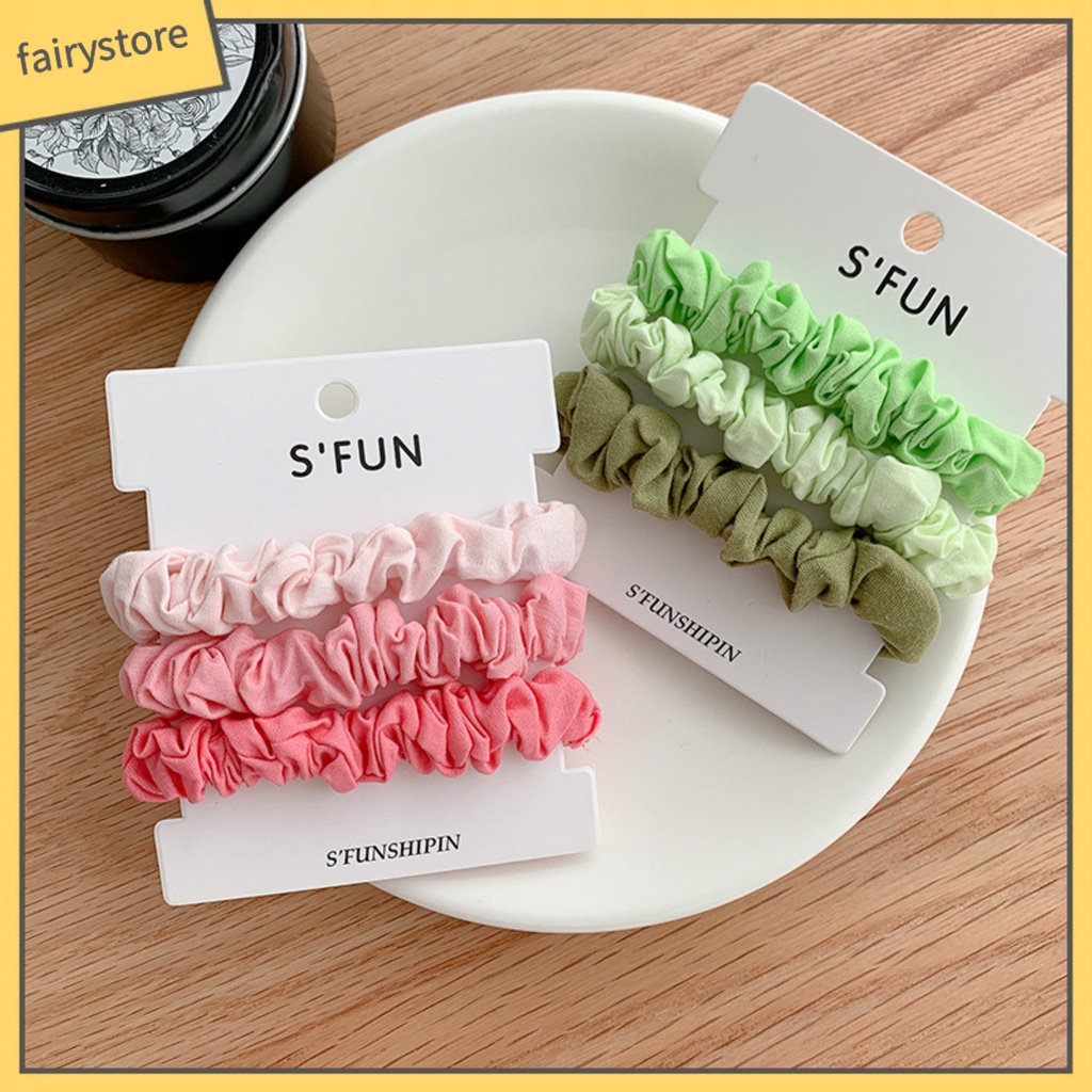 Set 3 Dây Cột Tóc Phối Màu Gradient Cá Tính Cho Nữ