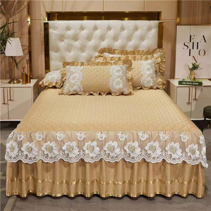 Bộ ga gối cotton , ga phủ hàng quảng châu chất lượng cao