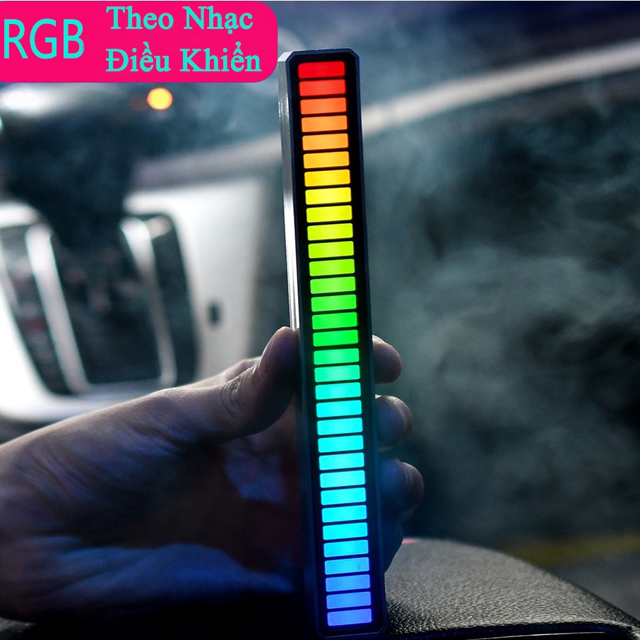 [HCM]Thanh đèn led rgb nháy theo nhạc MÀU điều khiển bằng cảm biến âm thanh siêu nhạy đèn trang trí decor phòng-SK-L023