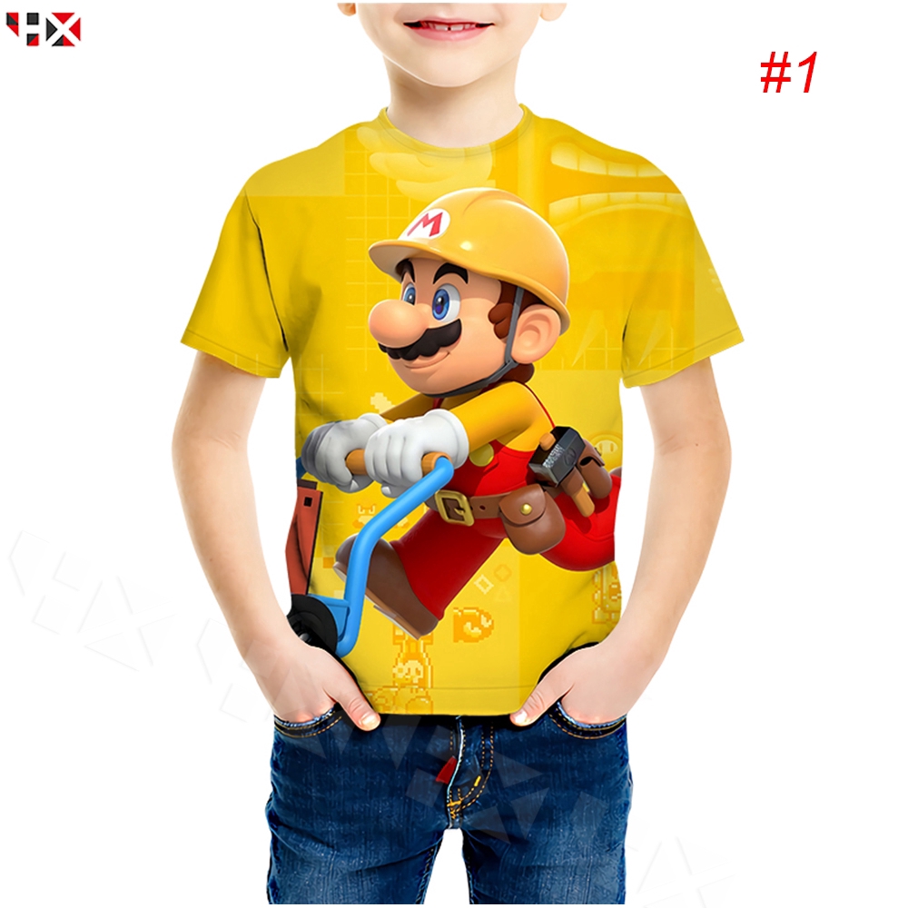 CLOOCL Super Mario Odyssey Game Sonic Cute Kids T-Shirts