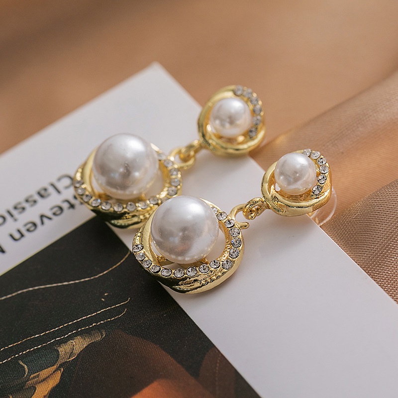 Bông Tai Mạ Bạc 925 Đính Đá Kim Cương Nhân Tạo Phong Cách Hàn Quốc Thời Trang