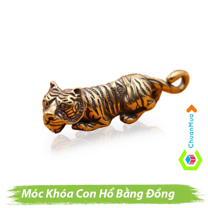 Móc Khóa Con Hổ Bằng Đồng Thau (Móc Khóa Tuổi Dần, Cao Cấp, Giá Rẻ, Sỉ)