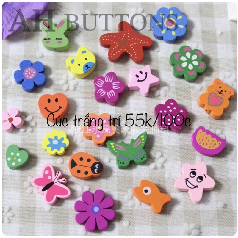 Cúc gỗ HandMade túi 10 cái