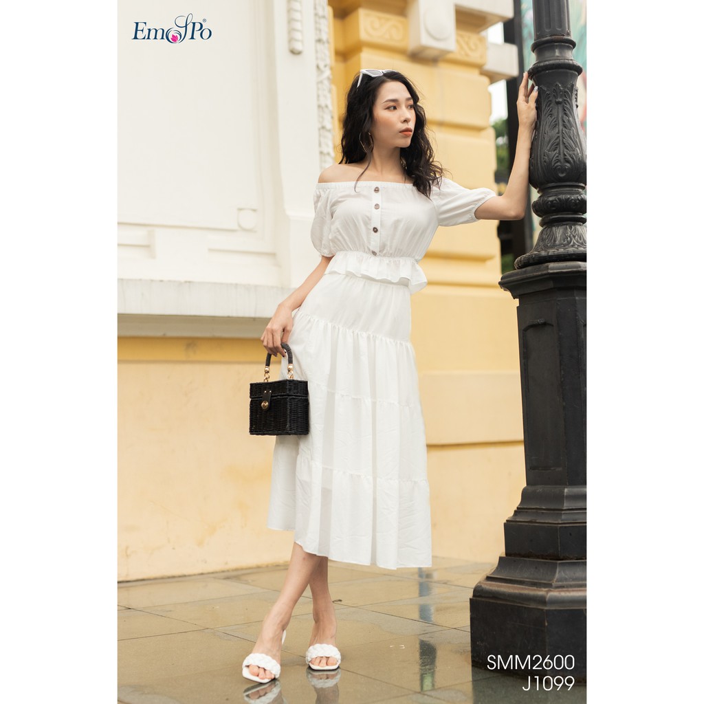 Áo Sơ mi trễ vai, chun vai, tay và gấu áo Emspo SMM2600