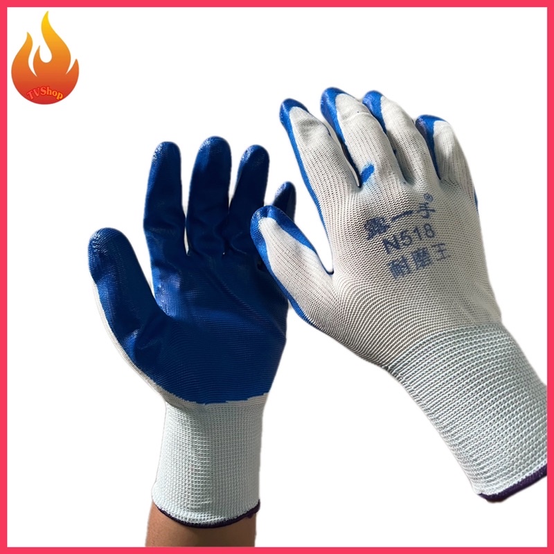 Combo 06 Đôi Găng tay bảo hộ lao động phủ sơn, Găng tay lao động làm vườn phủ cao su