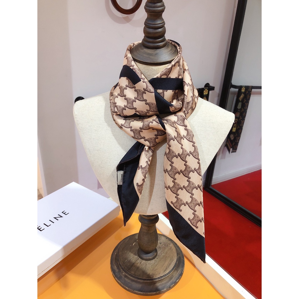 Khăn Quàng Cổ Bằng Lụa Satin Hình Vuông In Họa Tiết Chữ CC Sang Trọng 2022 Cho Nữ