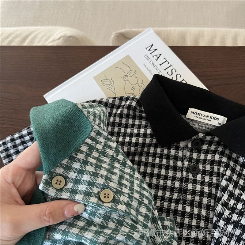 Áo Thun polo Ngắn Tay Họa Tiết Caro Thời Trang Mùa Hè Cho Bé Trai 2022