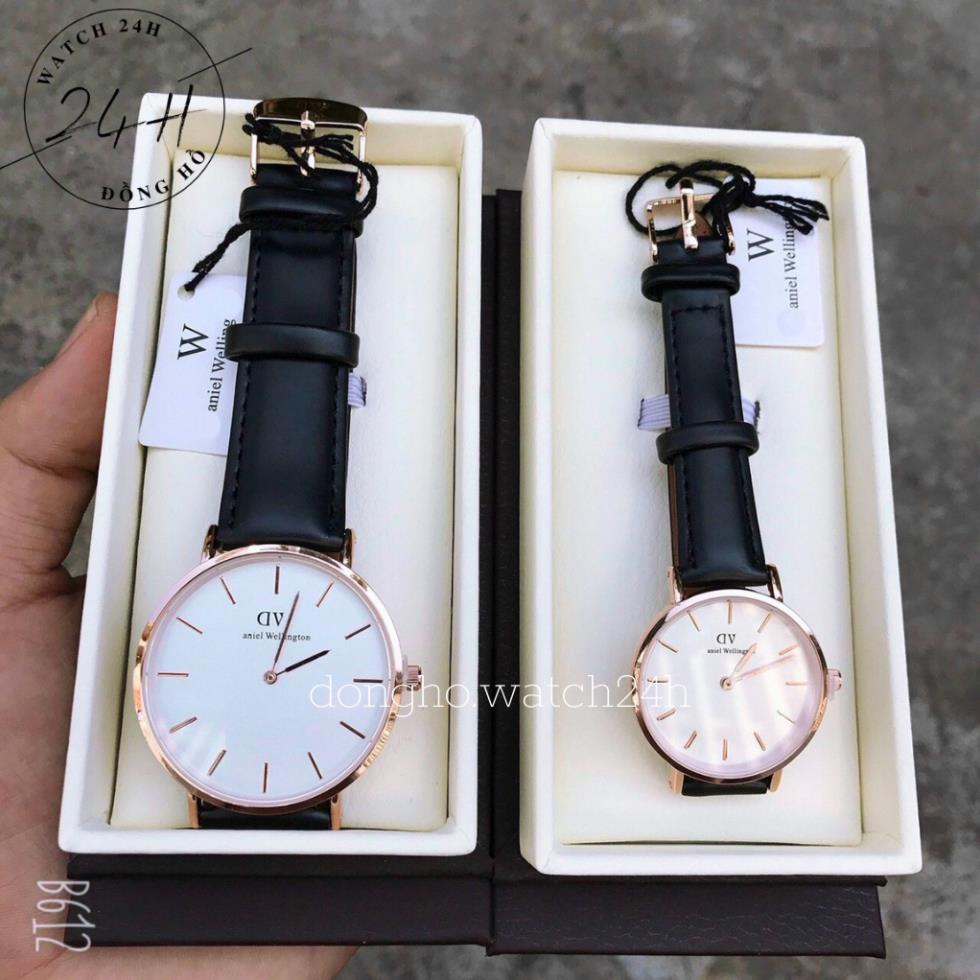 Đồng Hồ nam; Đồng Hồ nữ; dây da DVV có 2 size full cặp; thiết kế sang trọng và trẻ trung nhất