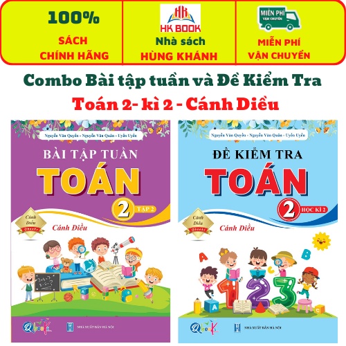 Sách - Combo Bài Tập Tuần và Đề Kiểm Tra Toán Lớp 2 - Cánh Diều - Học Kì 2 (2 cuốn)