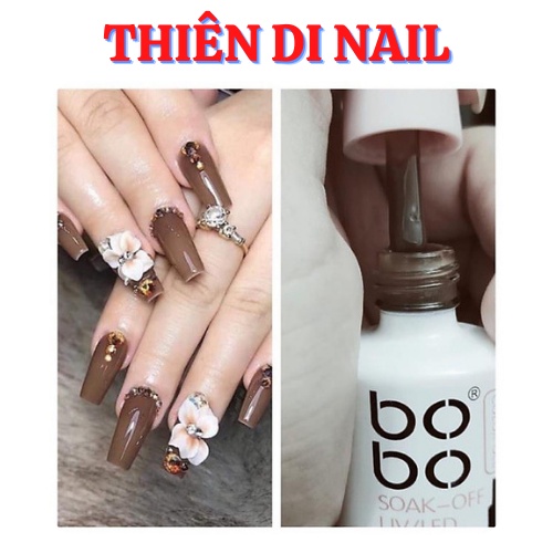 Sơn thạch BoBo màu nâu cafe, sơn thạch nâu Thiên Di Nail