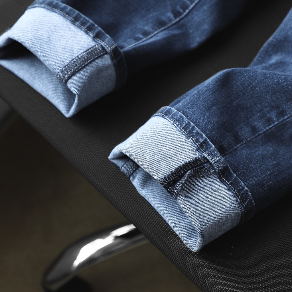 Quần Jean nam Satoshi SAQJ49 màu xanh wash basic chuẩn form slimfit chất co giãn thoáng mát