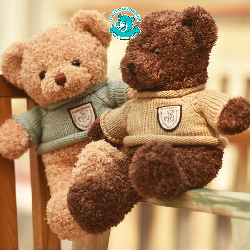 Gấu Bông Teddy Head Tales nhồi bông gòn cao cấp, lông xoắn mịn, an toàn cho bé.