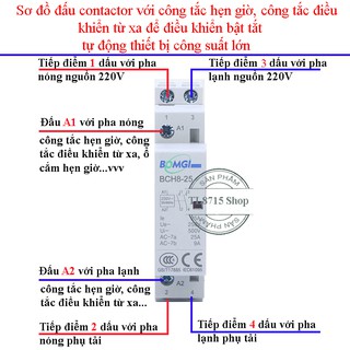 Khởi động từ Contactor 1pha Bomgi 25A/220V