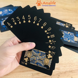 Bài Tây Đen Bằng Nhựa Cao Cấp Chọn Màu – Bộ Bài Tây Poker Nền Đen Bằng Nhựa PVC Chống Thấm Nước Chính Hãng Amalife