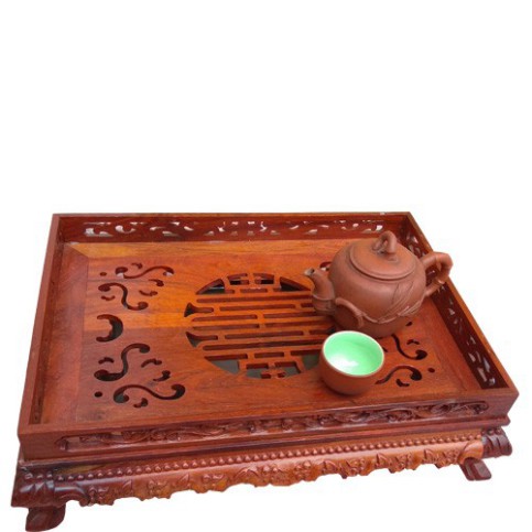 KHAY TRÀ CHÂN QUỲ BẰNG GỖ HƯƠNG CAO CẤP HÀNG PU Hàng cao cấp -hàng giá xuất xưởng