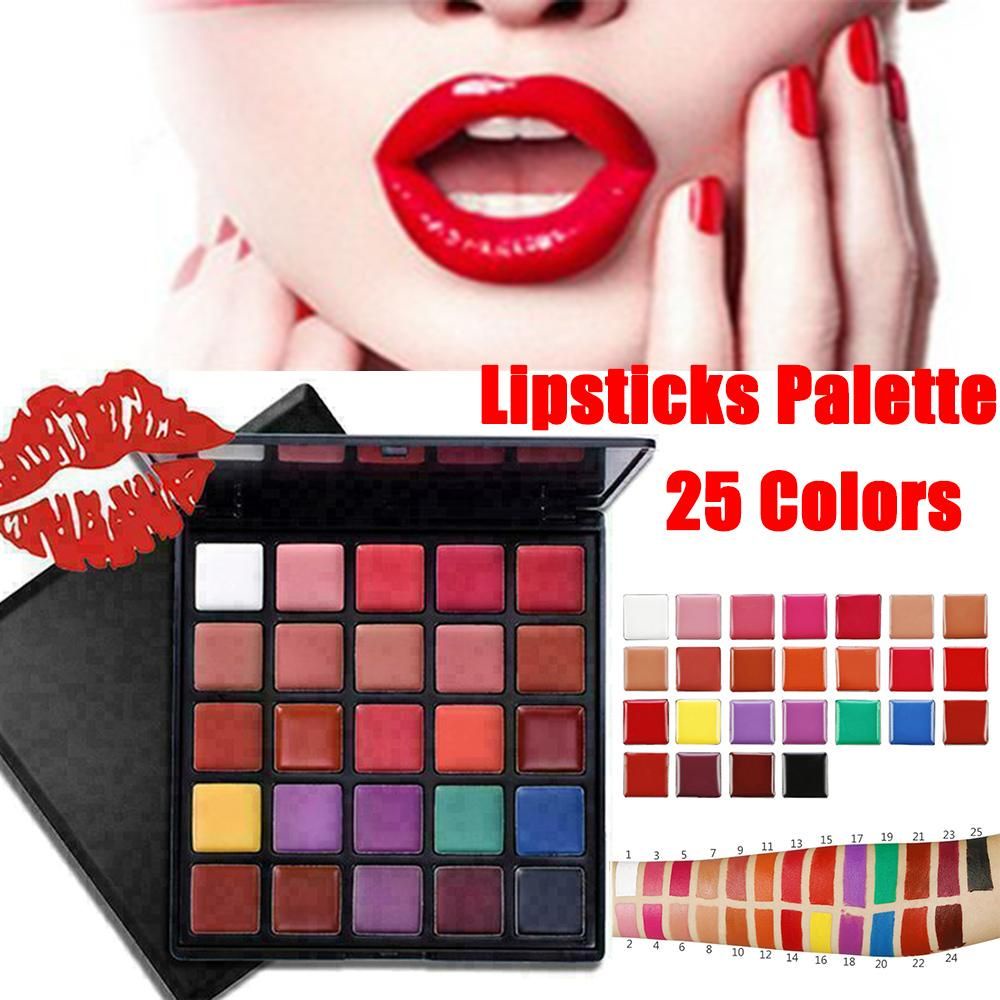 [Hàng mới về] Bảng son môi 25 màu lì/ nhũ kháng nước lâu trôi màu sắc đa dạng