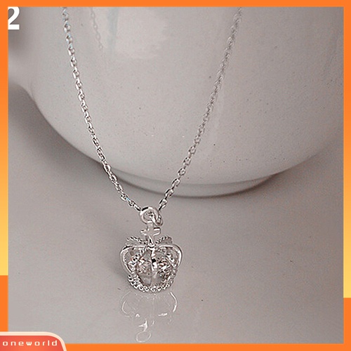 Vòng cổ hợp kim mặt hình vương miện đính đá xinh xắn cho nữ