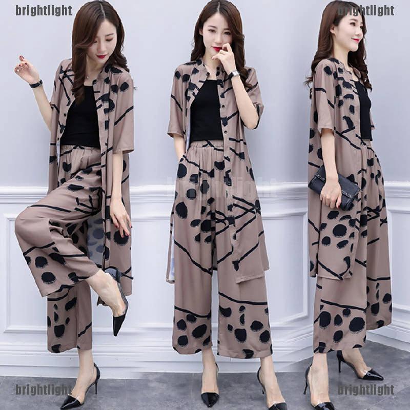 Set quần áo chiffon ống rộng thời trang nữ tính