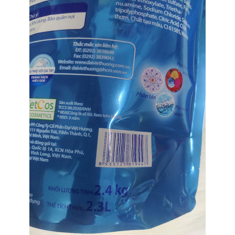 Nước giặt Binky hương nước hoa túi 2,4Kg (2,3 lít)