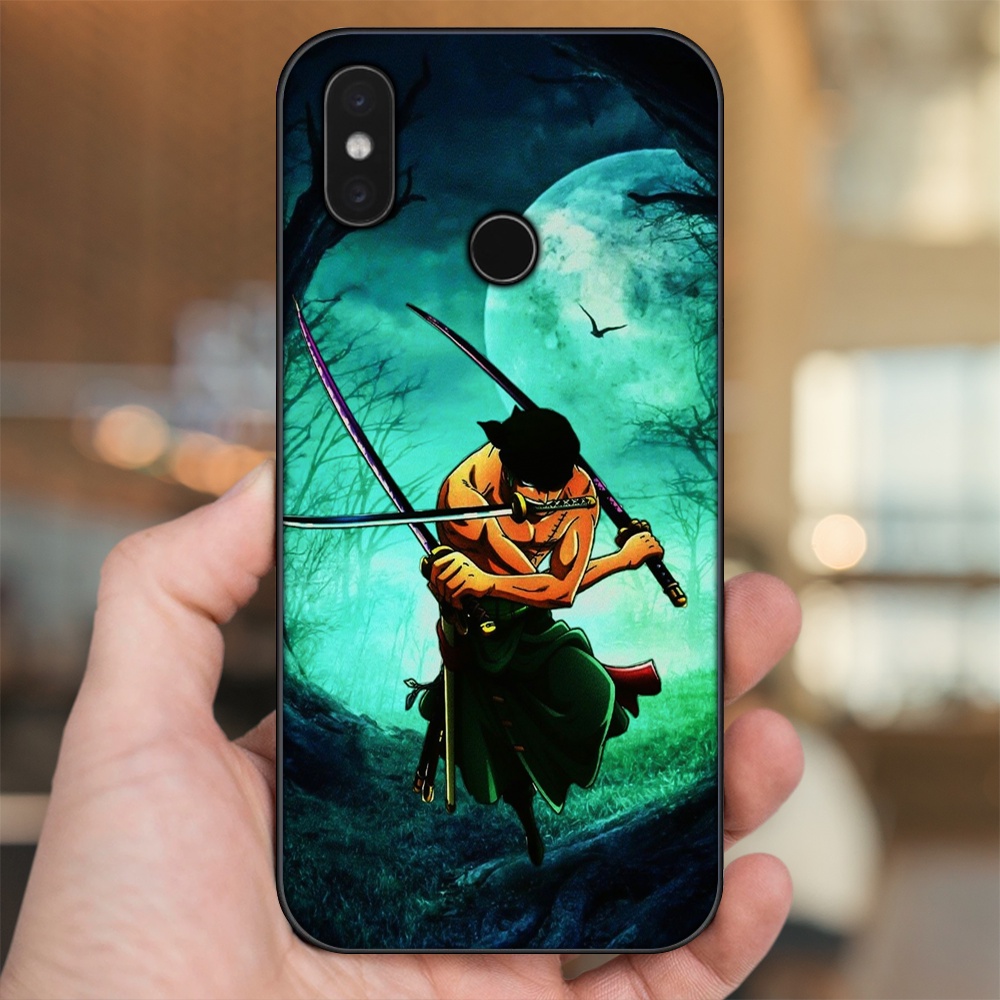Ốp lưng Xiaomi Mi 8, Mi 8 SE viền đen in hình Zoro One Piece