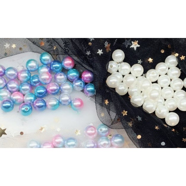 Trân châu đổi màu 1-3 mm hạt trai unicorn nguyên liệu làm thủ công handmade 10g slime