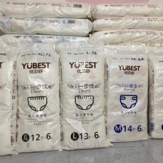 Combo 3 bịch tã bỉm dán/quần yubest angel l78/xl72/xxl66