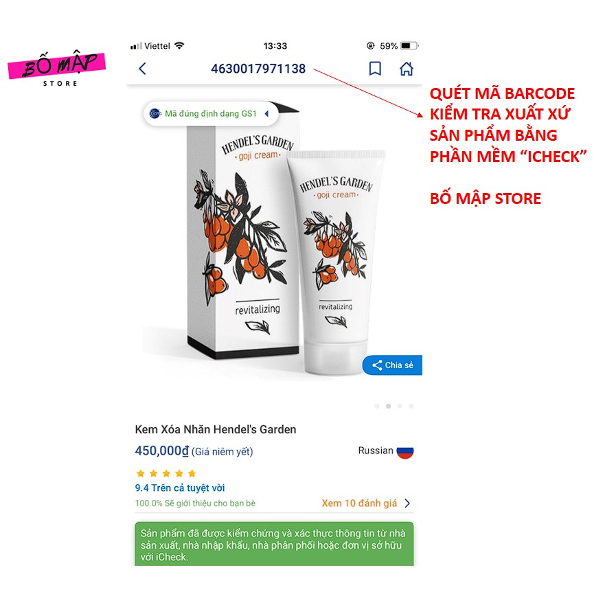 [SALE] [CAM KẾT 100% CHÍNH HÃNG] Kem xóa nhăn GOJI cream Nga 50ml xóa nhăn trẻ hóa làn da, xóa ngay các vết chân chim