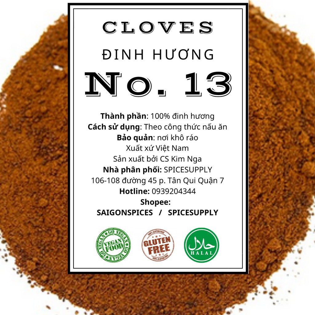 Cloves Ground - Bột Đinh Hương SPICESUPPLY Việt Nam Indonesia Thơm Mịn Hũ 80g