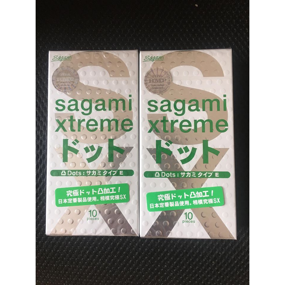 [Bán Chạy] Bao cao su Sagami Xtreme White gân gai hộp 10 chiếc