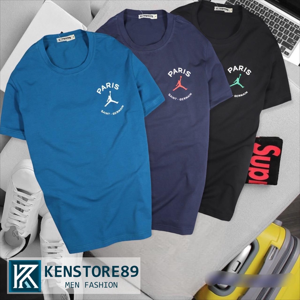 Áo thun nam cổ tròn PARIS phong cách vải cotton KENSTORE89 ATV223